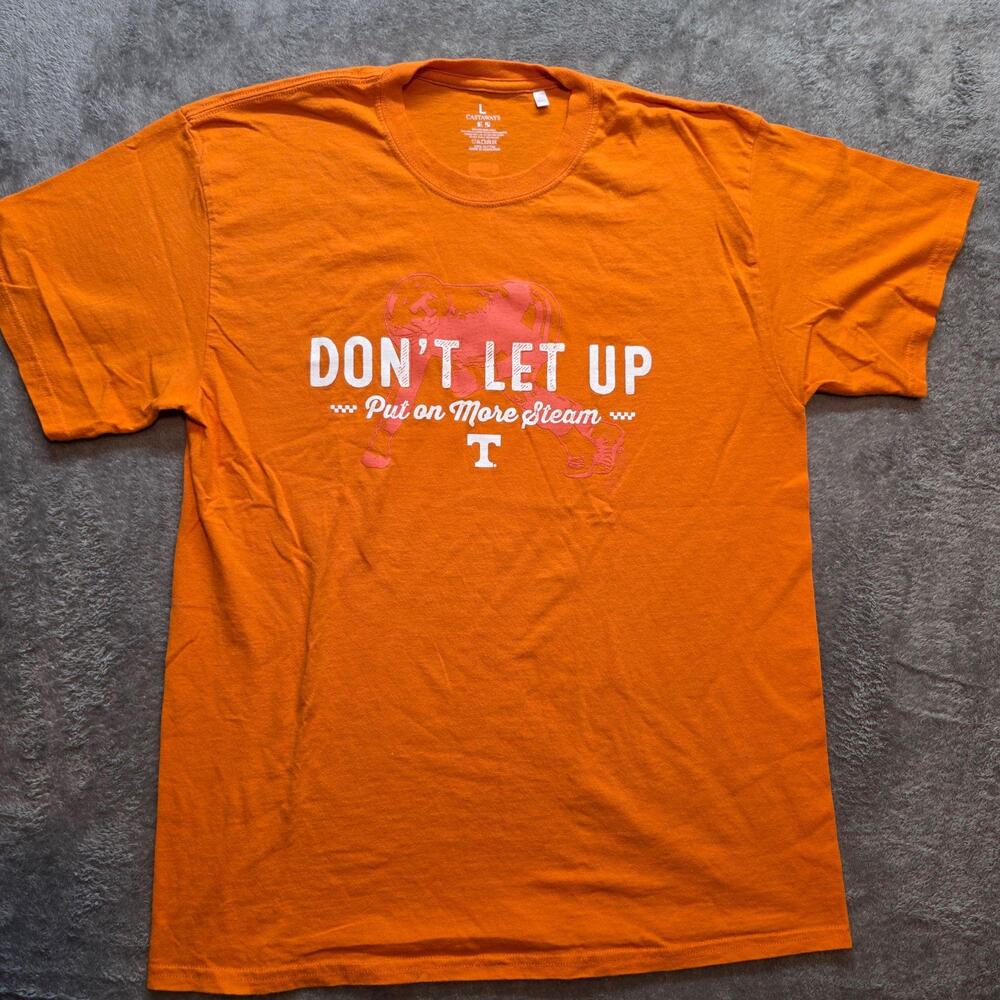 Tennessee Volunteers Shirt Mens Large Orange NCAA Football Dont Let Up Castaways